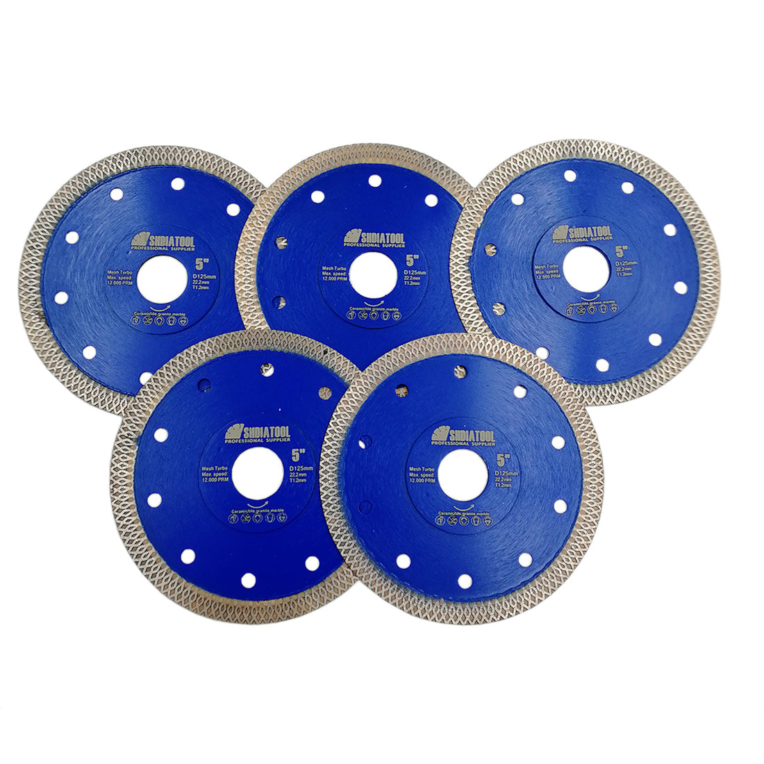 Saw Blade X Mesh Turbo 5pcs 4/4.5/5inchs Granite Marble Tile Porcelain