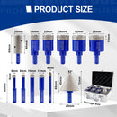 Shdiatool 10/12/13PCS Diamond Hole Saw Drill Bits Kit Hexagon Shank for Granite Tile Marble