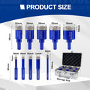 Shdiatool 10/12/13PCS Diamond Hole Saw Drill Bits Kit Hexagon Shank for Granite Tile Marble