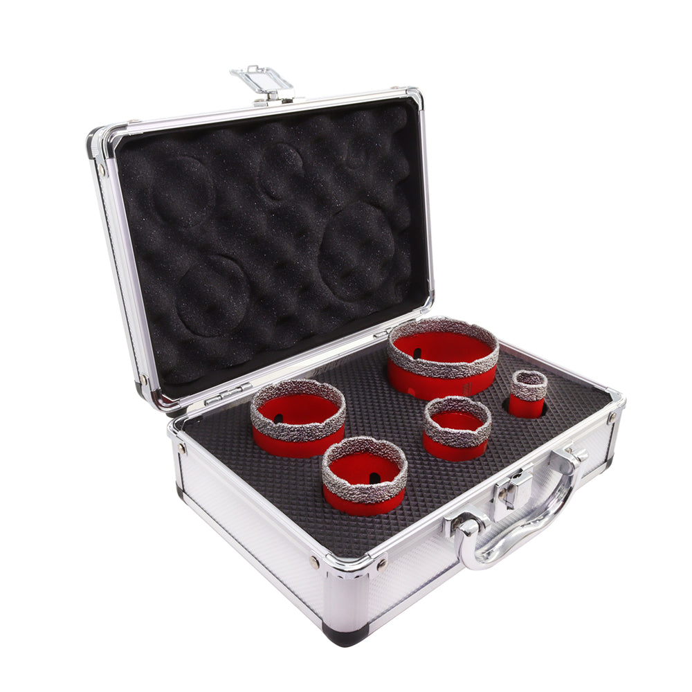 5pcs/set Diamond Drill Core Bits Kit and an Adapter for Tile Porcelain Granite DE Warehouse