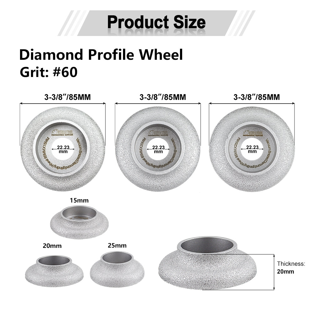 Diamond Profile Wheel Grinding Disc 85mm Milling Chamfer Edge Marble Granite