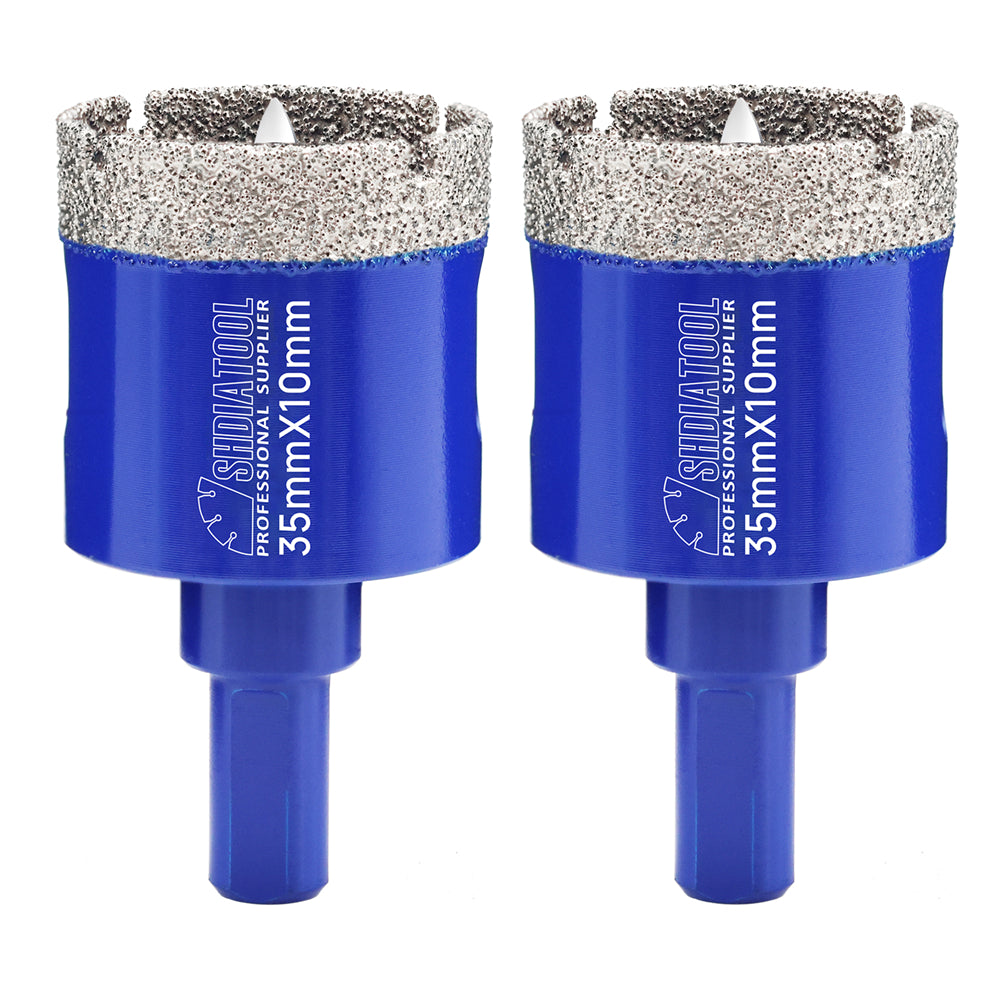 Shdiatool 1/2/3pcs 20-68mm Vacuum Brazed Triangle Shank Drill Bit with Postion Drill Bit for Ceramic Tile Marble Granite