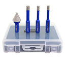 Diamond Drill Bits 4pcs/set Dia 6/6/8mm Core Bits Triangle Shank+20mm Chamfer Bit Granite Ceramic Marble Vacuum Brazed Hole Saw