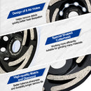 SHDIATOOL 4.5" Turbo Row Diamond Grinding Cup Wheel Hard for Concrete Granite Marble with 7/8 Inch Arbor