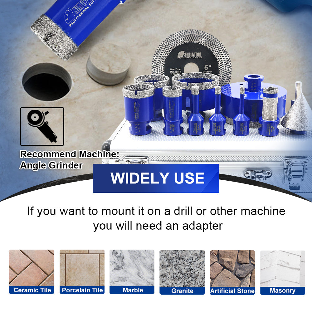 SHDIATOOL 4" Extension Rod For Core Drill Bits - 5/8"-11 Thread, Hollow Shaft For Wet Drilling