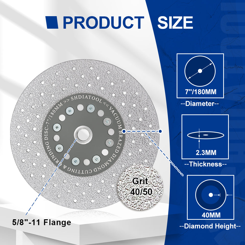 SHDIATOOL 4"/4.5"/5"/7''/9'' Granite Cutting Wheel for Marble Quartz Fast Cutting Grinding Shaping Diamond Disc for Angle Grinder 5/8-Inch-11 Thread