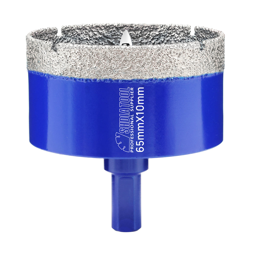 Shdiatool 1/2/3pcs 20-68mm Vacuum Brazed Triangle Shank Drill Bit with Postion Drill Bit for Ceramic Tile Marble Granite