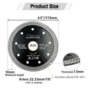 Mesh Turbo Diamond Saw Blades 5pcs 4"/4.5"/5" Porcelain Tile Granite Marble