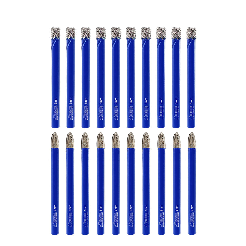 SHDIATOOL 6mm Diamond Dry Drill Bits 20pcs/set for Granite Marble Masonry Concrete