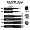Dry Diamond Drill Bits Hex Shank for Granite Marble Porcelain Tile Ceramic SHDIATOOL - SHDIATOOL