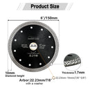 6" SHDIATOOL Mesh Turbo Diamond Cutting Disc for Granite Marble Tile Ceramic - SHDIATOOL