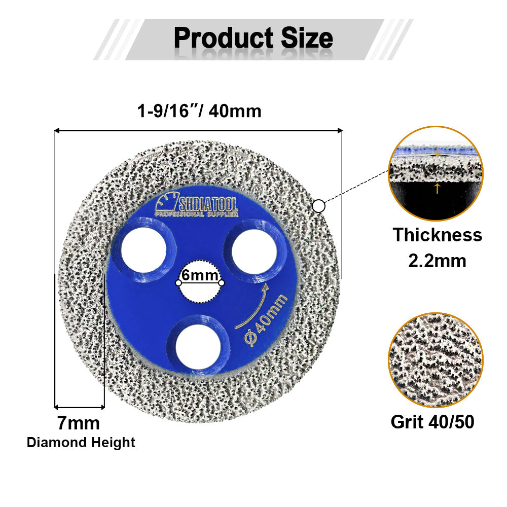 Diamond Engraving Saw Blade 40/50mm for Marble Granite M14 or 5/8"-11 Flange - SHDIATOOL