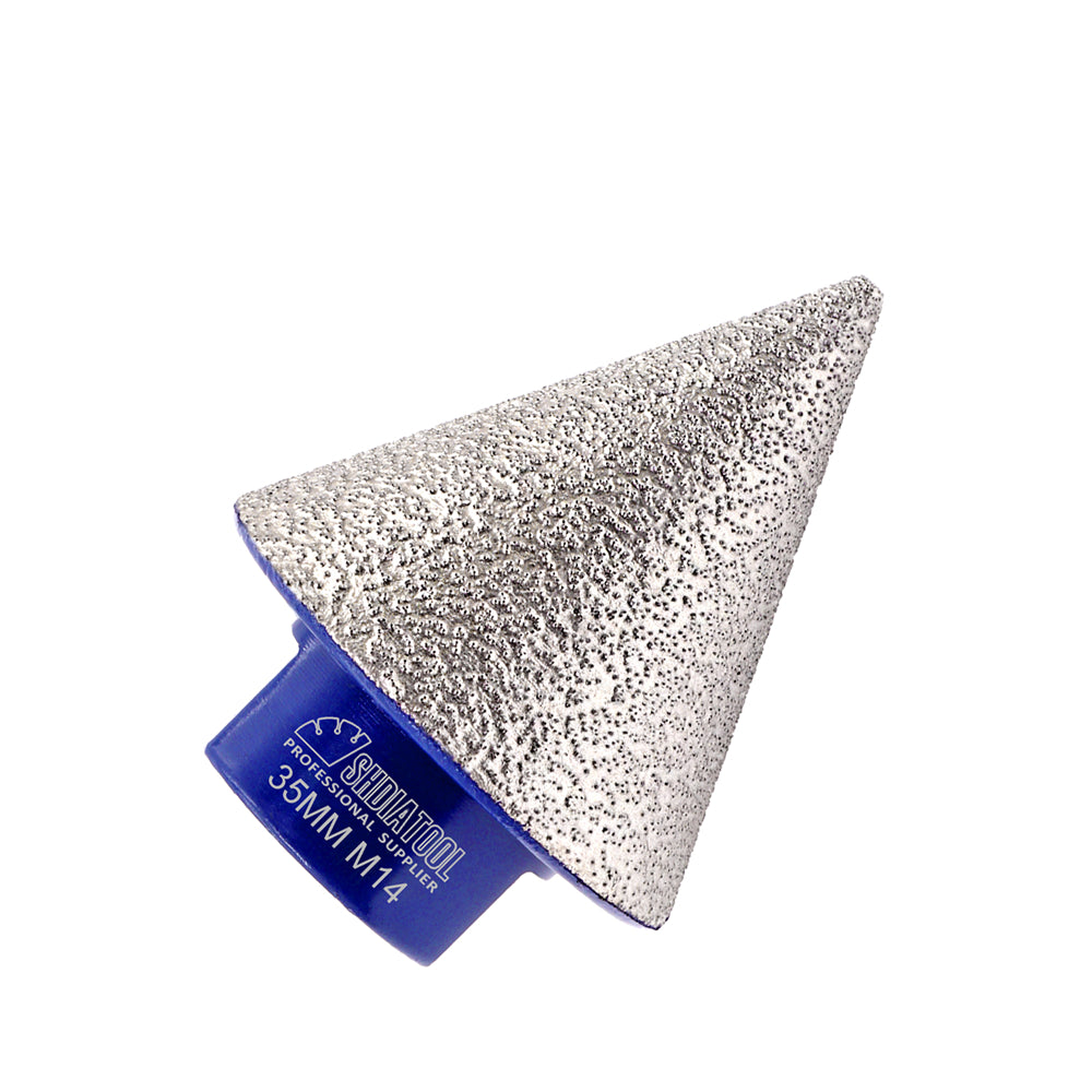 SHDIATOOL Diamond Beveling Chamfer Bits 5/8-11 or M14 or M10 Thread for Granite Marble Tiles Existing Holes Enlarging Polishing Shaping Dia 20/35/50/75mm - SHDIATOOL