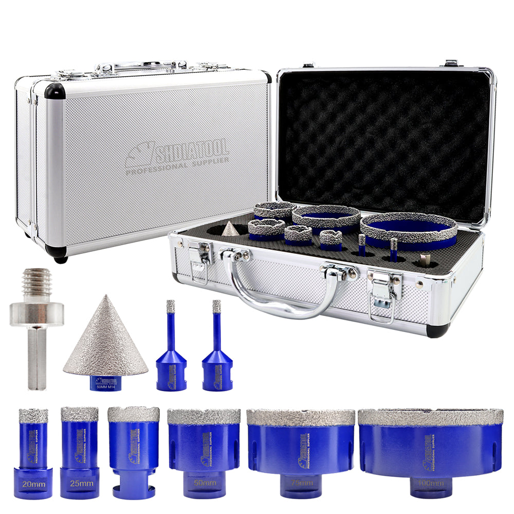 1set/10pcs Diamond Drill Core Bits Granite Marble Ceramic Hole Saw M14 Thread - SHDIATOOL