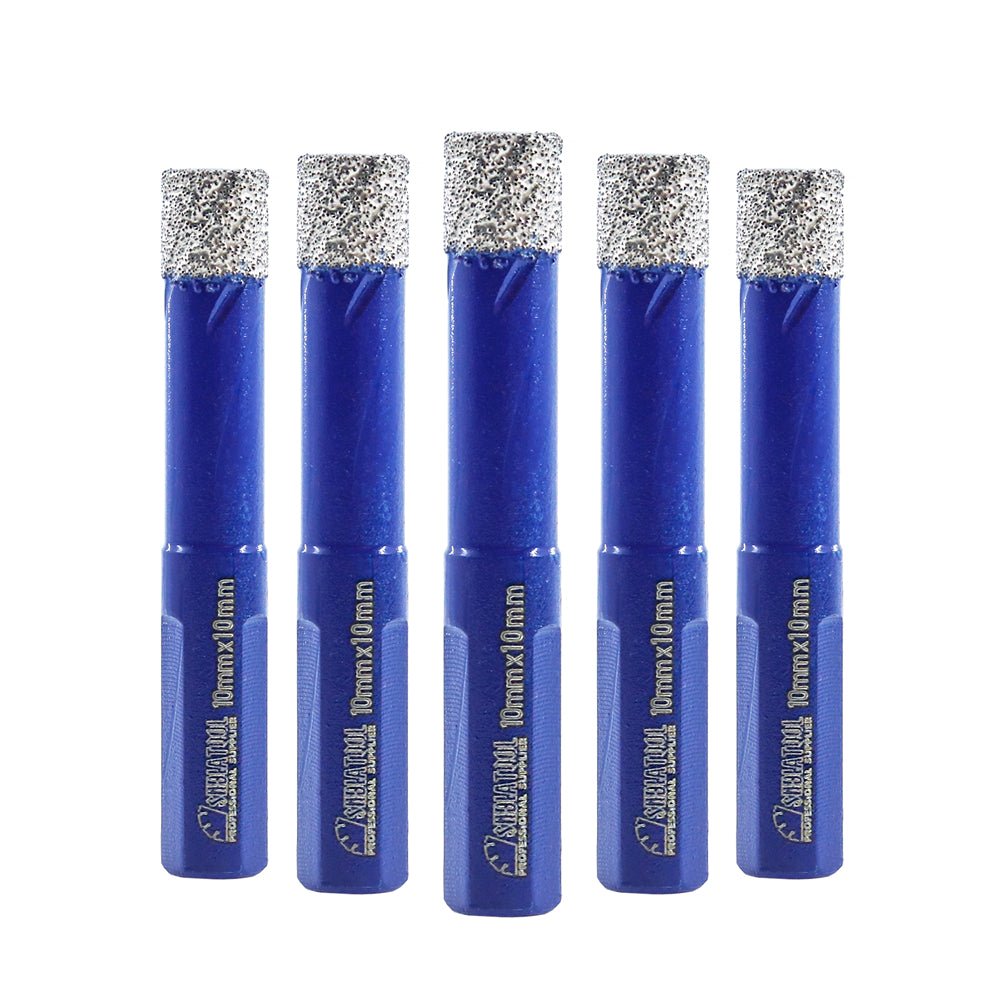 SHDIATOOL Diamond Drill Core Bits with Triangle Shank for Porcelain Tile Ceramic Granite Marble Masonry Stone Diamond Hole Saw 5pcs 6/8/10mm - SHDIATOOL