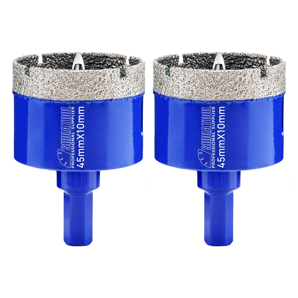 Shdiatool 1/2/3pcs 20-68mm Vacuum Brazed Triangle Shank Drill Bit with Postion Drill Bit for Ceramic Tile Marble Granite