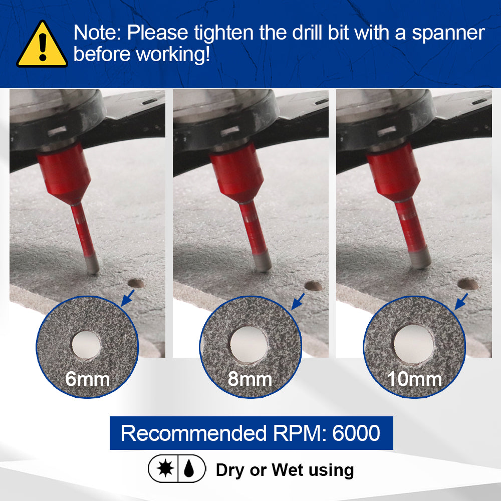 SHDIATOOL Diamond Core Drill Bit with M14 Thread for Porcelain Marble Hole Saw