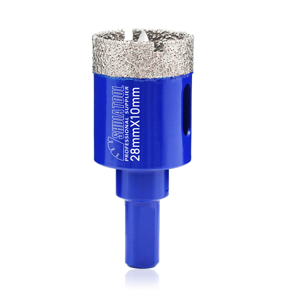 Shdiatool 1/2/3pcs 20-68mm Vacuum Brazed Triangle Shank Drill Bit with Postion Drill Bit for Ceramic Tile Marble Granite