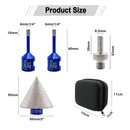 SHDIATOOL Diamond Drill Bits Kit 4pcs 5/8"-11 Granite Marble Ceramic Hole Saw