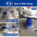 SHDIATOOL 12pcs Diamond Tip Core Bits Finger Milling Bit Beveling Chamfer Kit for Ceramic Tile Grainte