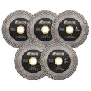 SHDIATOOL Turbo Saw Blades 5pcs 4/4.5/5" Cutting Grinding Ceramic Tile Marble