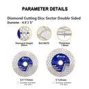SHDIATOOL Diamond Cutting Grinding Disc 4.5"/5" Ceramic Tile Granite Saw Blade
