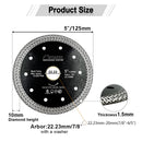 Mesh Turbo Diamond Saw Blades 5pcs 4"/4.5"/5" Porcelain Tile Granite Marble