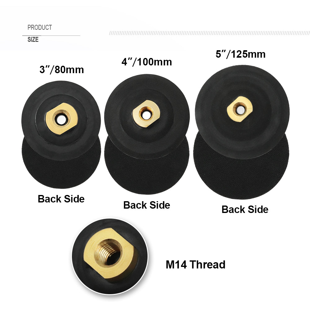 Rubber/Aluminum Backer Pads with M14 Thread for Diamond Polishing Pads 3"/4"/5" - SHDIATOOL