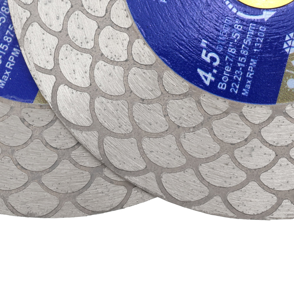 SHDIATOOL Diamond Cutting Grinding Disc Segmented Double-sided 5pcs Dia 4.5"/5" Porcelain Tile Marble Saw Blades