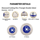 Diamond Cutting Grinding Disc Triangle 4.5"/5" Ceramic Stone M14 or 5/8-11 Flange
