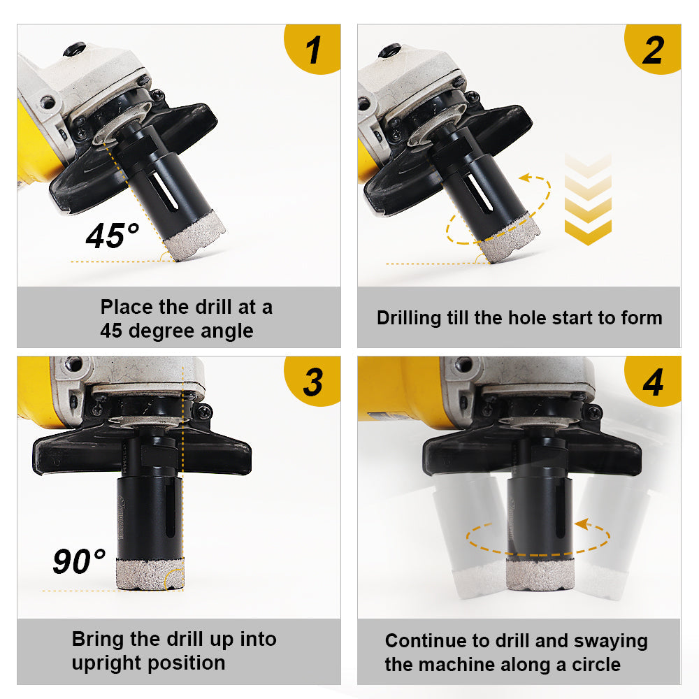 Diamond Core Drill Bits Porcelain Ceramic Tile Marble Brick1/4 Inch to 6 Inch 5/8-11 - SHDIATOOL
