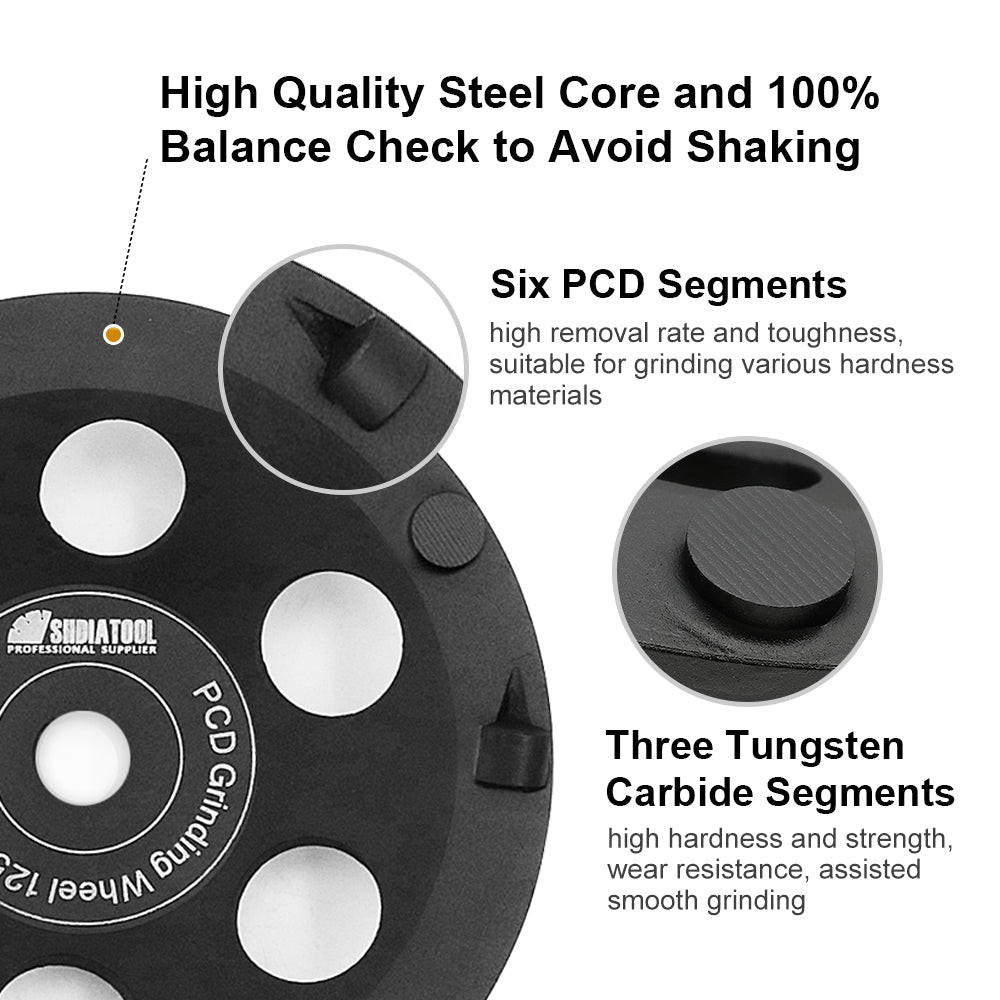 7" PCD Grinding Cup Wheel Remove Glue Mastic Paint Concrete Floor Surface Coating