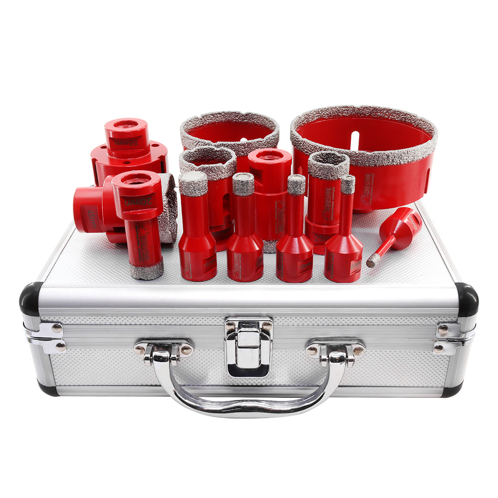 SHDIATOOL 13pcs/set Diamond Drill Core Bits and an Adapter for Tile Porcelain Granite
