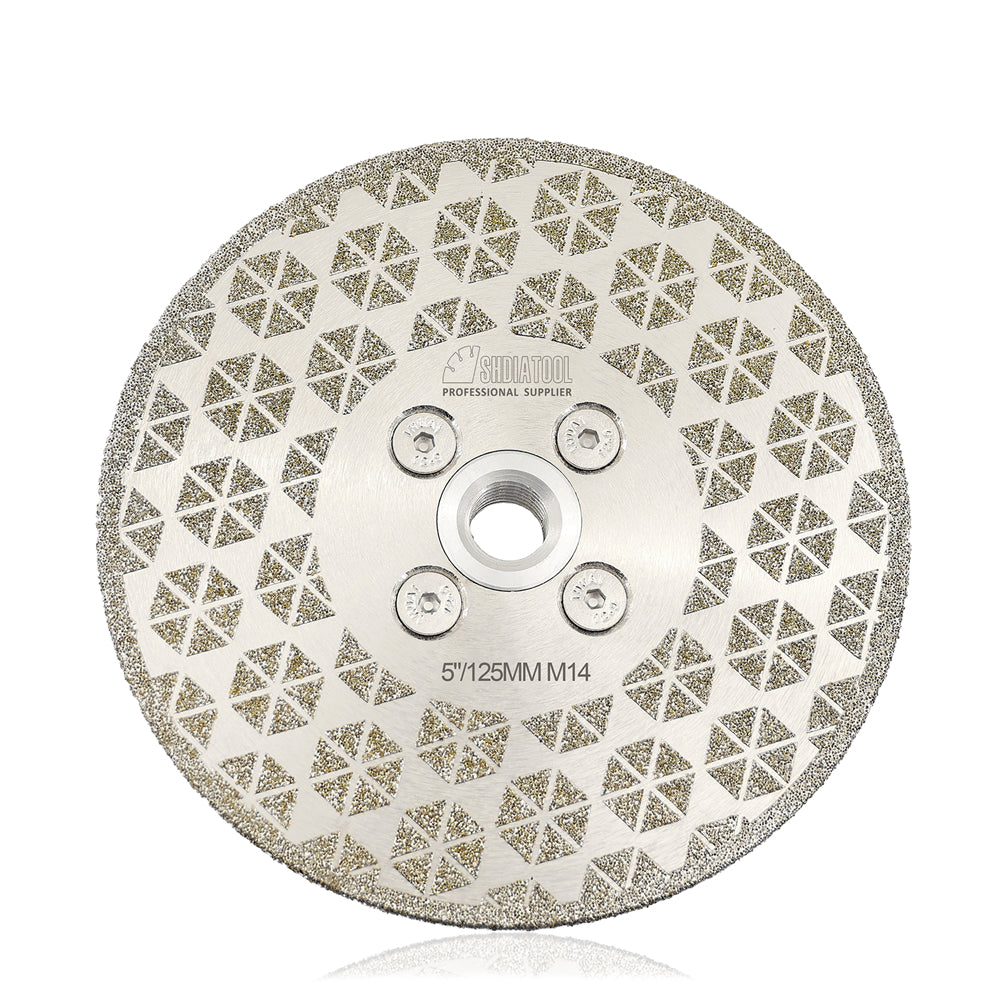 Electroplated Cutting Grinding Disc Double Side M14 or 5/8-11 Flange
