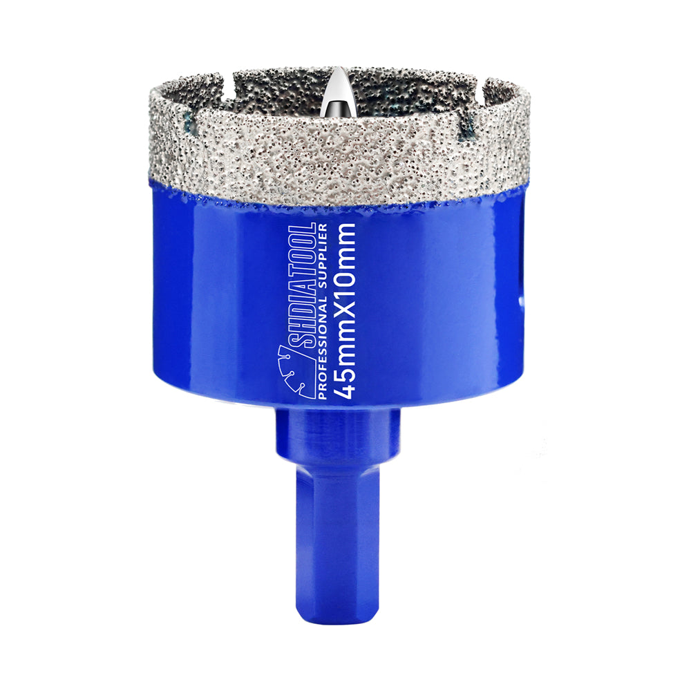 Shdiatool 1/2/3pcs 20-68mm Vacuum Brazed Triangle Shank Drill Bit with Postion Drill Bit for Ceramic Tile Marble Granite