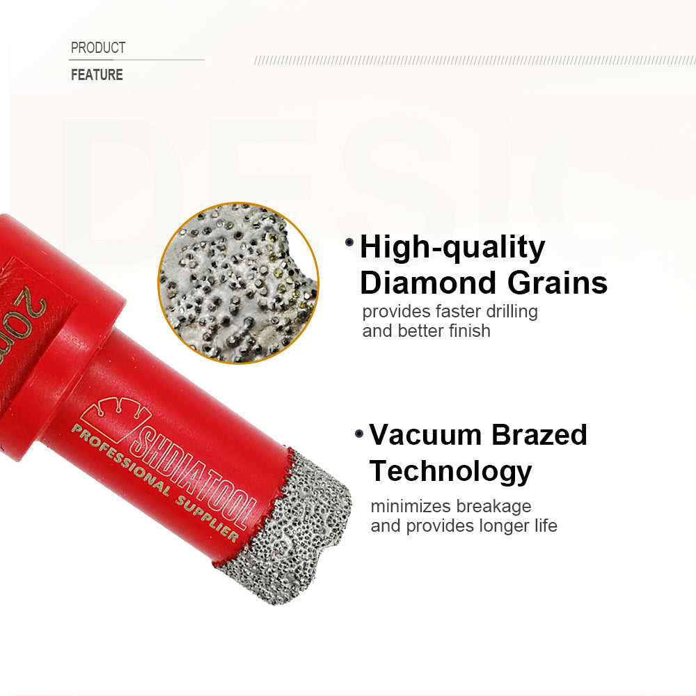 Diamond Core Bit 5pcs 20/25/28/35mm Drilling Porcelain Granite with M14 Thread