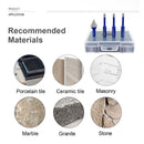Diamond Drill Bits 4pcs/set Dia 6mm Core Bits Triangle Shank+20mm Chamfer Bit Granite Marble Ceramic Vacuum Brazed Hole Saw