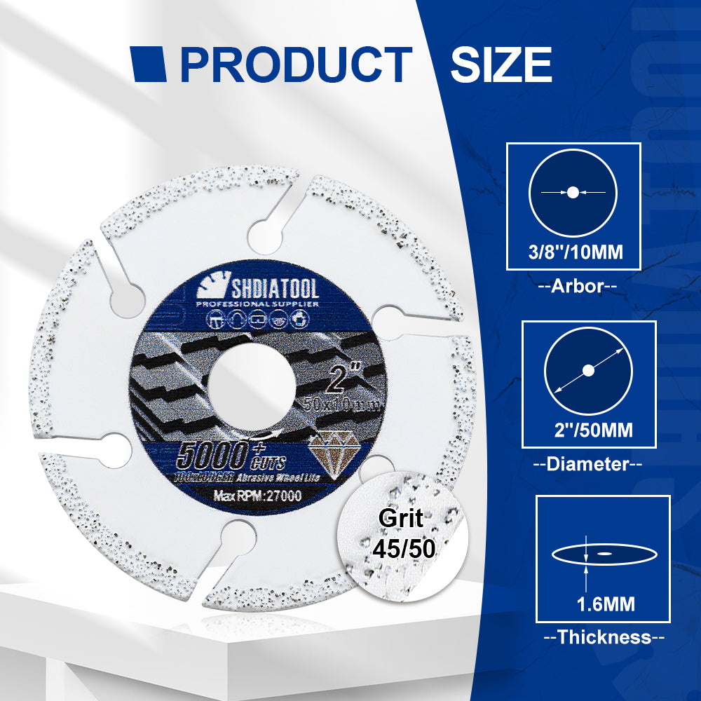 SHDIATOOL 2pcs Metal Cutting Disc 2" 3-3/8'' Saw Blade for Steel Tube Iron Rebar Saw Blade