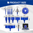 SHDIATOOL 12pcs Drilling Bit Kit Triangle Shank Carbide Bit 115mm X Mesh Cutting Disc Milling Bit Chamfer Hex for Granite Marble Porcelain