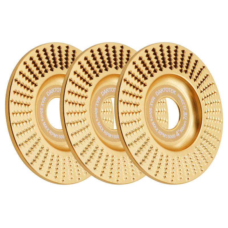 DARTOTEK 1pc 75/100/125mm Wood Grinding Wheel Cup Wheel Milling Disc Plate Carving Profile Plain Bevel Camber Bowl Abrasive Tool Trimming