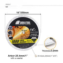 SHDIATOOL Diamond Metal Cutting Disc for Steel Tube Iron Rebar 14"/350mm - SHDIATOOL