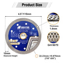 Mesh Saw Blade 10pcs 4.5" Ceramics Tile Marble Cutting Disc SHDIATOOL