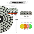 SHDIATOOL 4 Step 4"/100 Diamond Square Shape Dry/Wet Polishing Pads