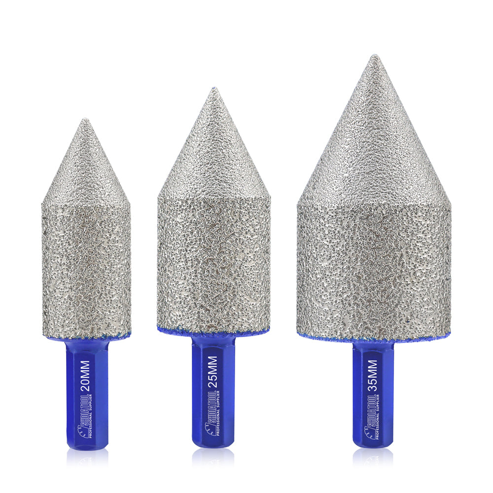 Diamond Chamfering Milling Finger Bit for Ceramic Porcelain Granite Hexagonal Shank