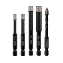 4pcs 5/6/8/10MM Dry Drilling Bits Porcelain Tile Hole Saw Quick-fit Shank SHDIATOOL