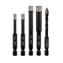 4pcs 5/6/8/10MM Dry Drilling Bits Porcelain Tile Hole Saw Quick-fit Shank SHDIATOOL