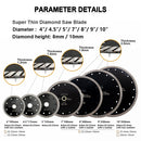 Super Thin Turbo Diamond Blade 4" 4.5" 5" Porcelain Ceramic  Granite SHDIATOOL - SHDIATOOL
