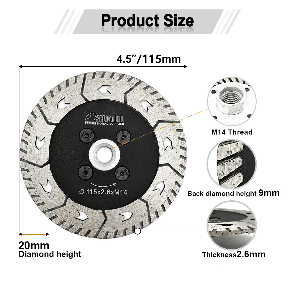 Cutting Grinding Saw Blade 3" 4.5"5" Granite Marble Concrete BE DE wraehouse - SHDIATOOL