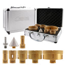 SHDIATOOL Diamond Core Drill Bits 1set/8pcs M14 Thread 25/35/40/50/68/100mm Core Bits+50mm Chamfer+Triangle Adapter Marble Ceramic Tile Hole Saw - SHDIATOOL