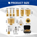 SHDIATOOL Diamond 10pcs/kit Core Drill Bits Milling Bit Chamfer Adaptor Set For Ceramic Tile Porcelain Tile Marble